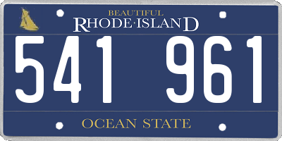 RI license plate 541961
