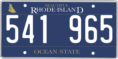 RI license plate 541965