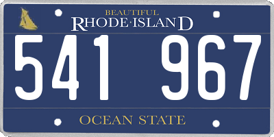 RI license plate 541967