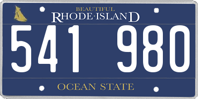 RI license plate 541980