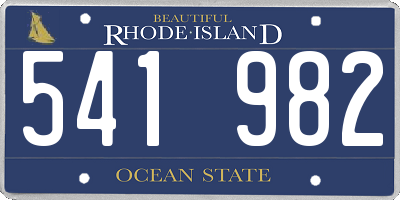 RI license plate 541982