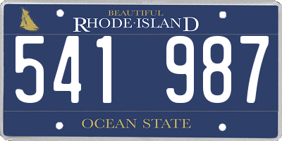 RI license plate 541987