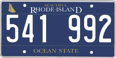 RI license plate 541992