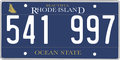 RI license plate 541997