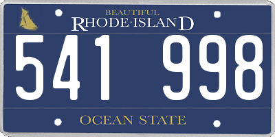 RI license plate 541998