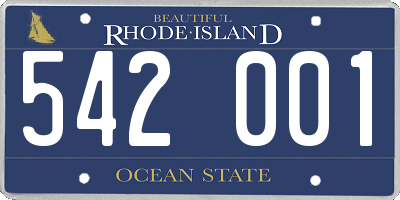 RI license plate 542001