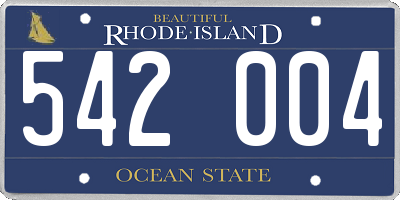 RI license plate 542004
