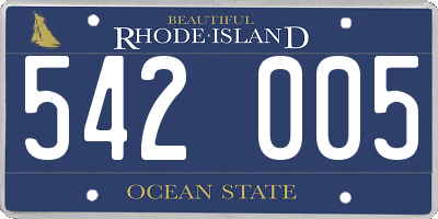 RI license plate 542005