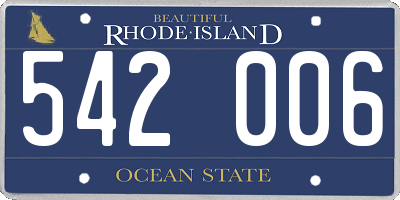 RI license plate 542006