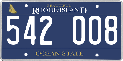 RI license plate 542008