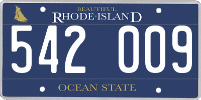 RI license plate 542009
