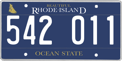 RI license plate 542011