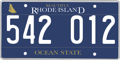 RI license plate 542012