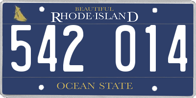 RI license plate 542014