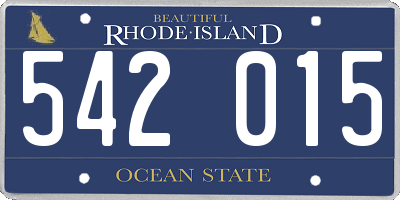 RI license plate 542015