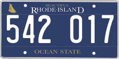 RI license plate 542017