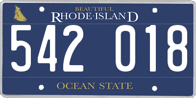 RI license plate 542018