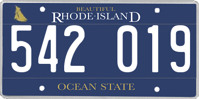 RI license plate 542019