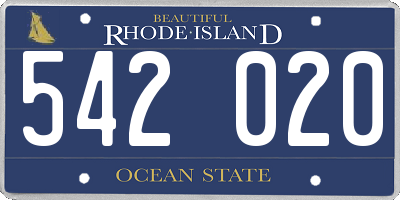 RI license plate 542020