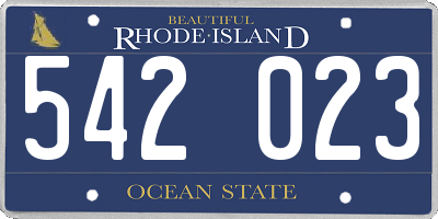 RI license plate 542023