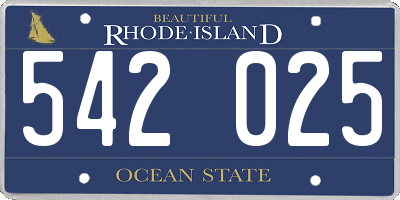 RI license plate 542025