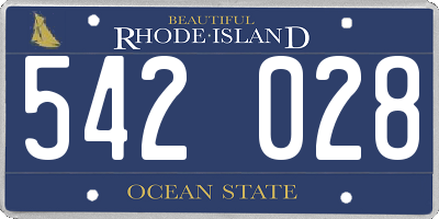 RI license plate 542028
