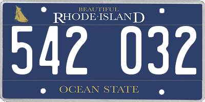 RI license plate 542032
