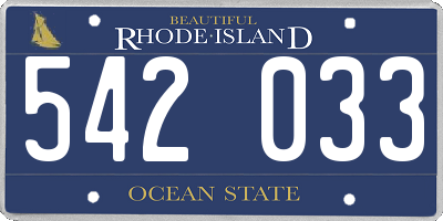 RI license plate 542033