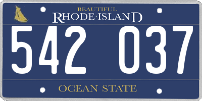RI license plate 542037