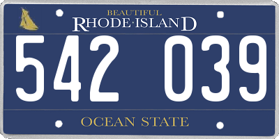 RI license plate 542039