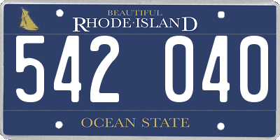 RI license plate 542040