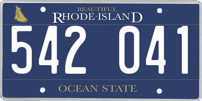 RI license plate 542041
