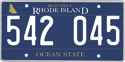 RI license plate 542045
