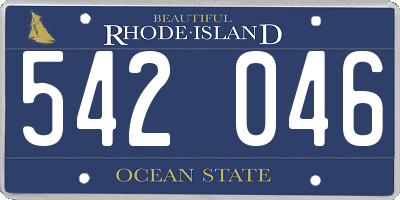 RI license plate 542046