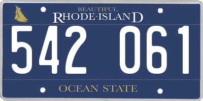 RI license plate 542061
