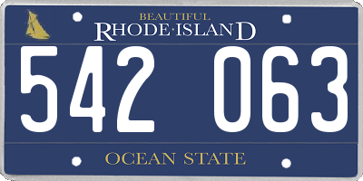 RI license plate 542063