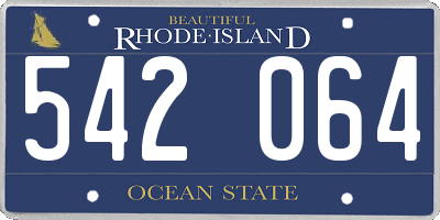 RI license plate 542064