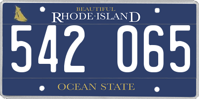 RI license plate 542065