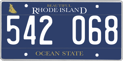RI license plate 542068