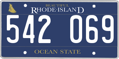 RI license plate 542069