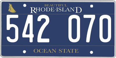 RI license plate 542070