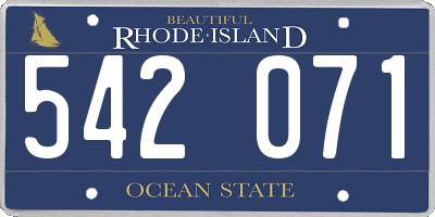 RI license plate 542071