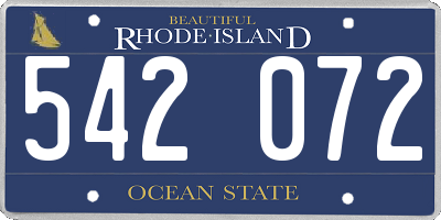 RI license plate 542072