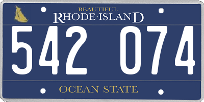 RI license plate 542074