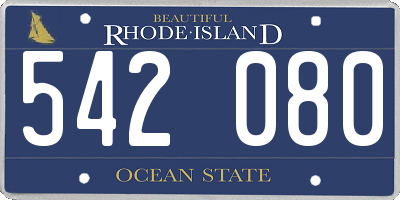 RI license plate 542080
