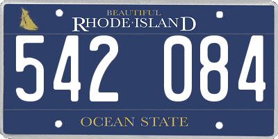 RI license plate 542084