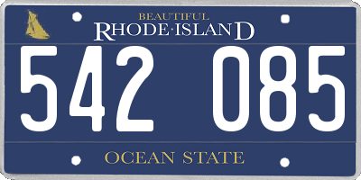 RI license plate 542085