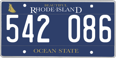 RI license plate 542086