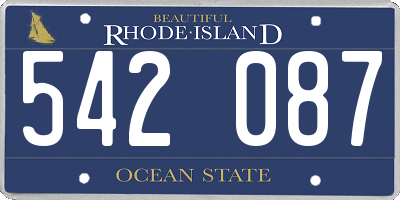RI license plate 542087