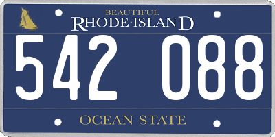 RI license plate 542088